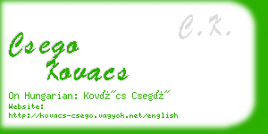 csego kovacs business card